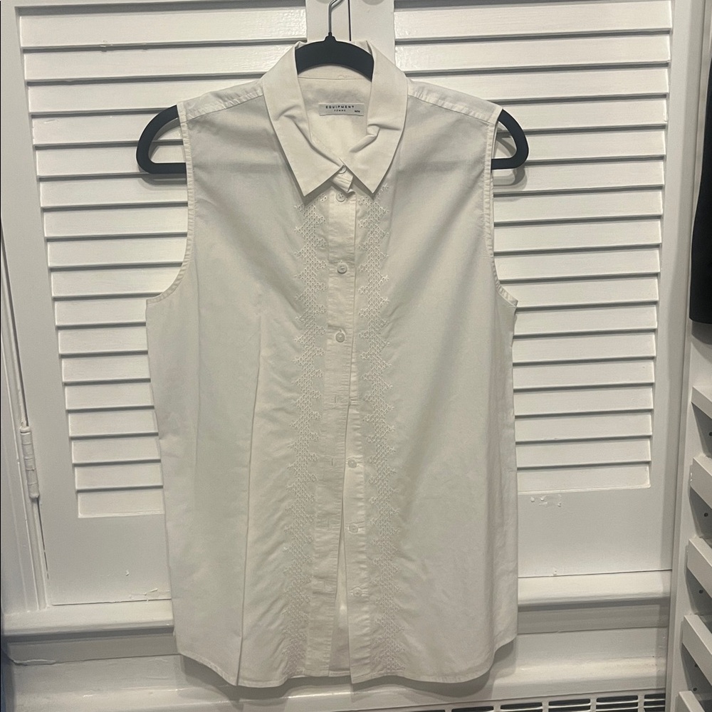 Equipment Ivory Sleeveless Blouse